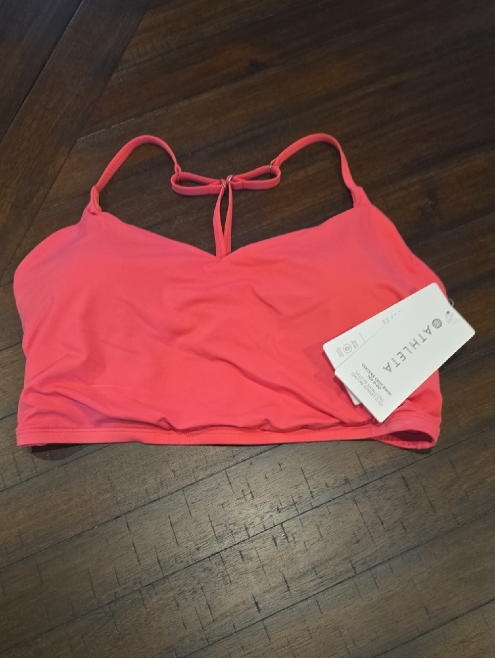 Athleta Bright Pink Ventura Crop Bikini Top M D-DD
